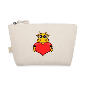 Giraffe with heart - Love Romantic - Organic Pouch - nature - Front