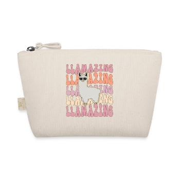 Amazing Llama Llamazing Funny Retro Llama - Organic Pouch - nature - Front