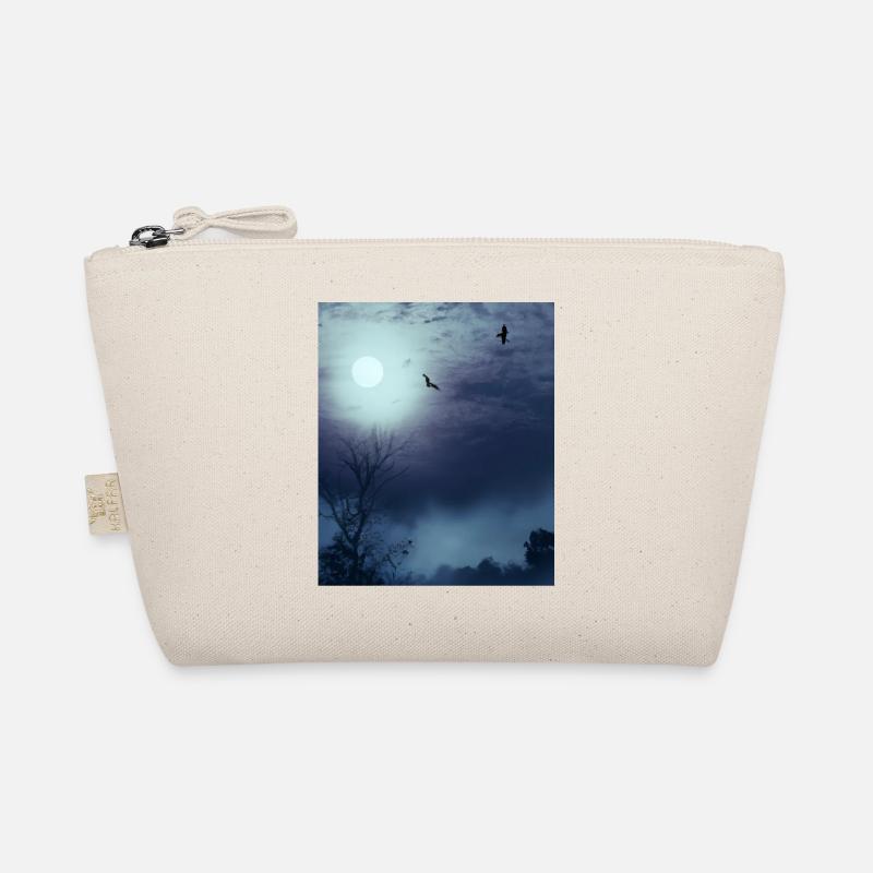 Foggy natural landscape Full moon and bats Organic Pouch
