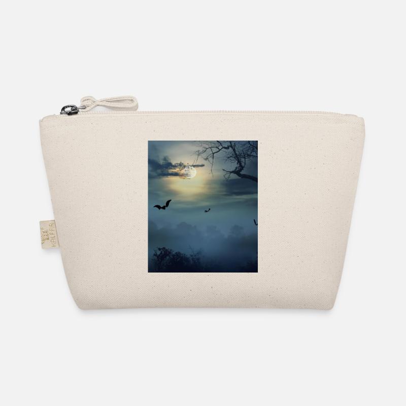 Goth Aesthetics Full Moon and Bats Organic Pouch