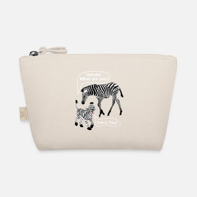 Dog with Zebra Pattern, Poodle Zebra Funny Crazy Organic Pouch