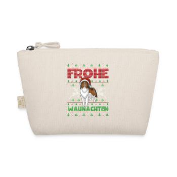 Frohe Weihnachten Sheltie - Bio-Täschchen - Natur - Vorne