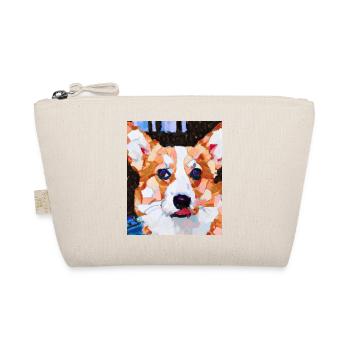 Corgi Portrait Kubismus Hund - Bio-Täschchen - Natur - Vorne