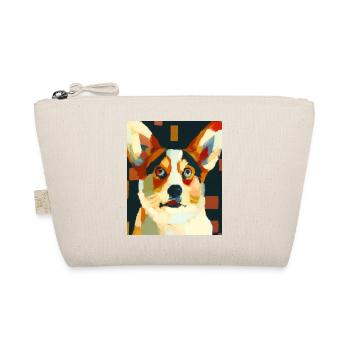Corgi Portrait Kubismus Hund - Bio-Täschchen - Natur - Vorne