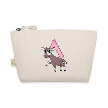Girl 1 year old Okapi 1st birthday gift - Organic Pouch - nature - Front