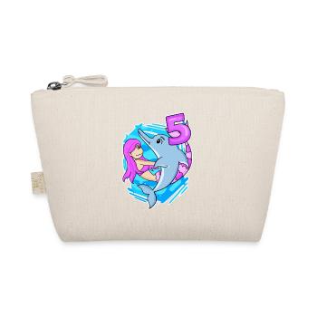 5ème anniversaire Fille 5 ans Sirène - Trousse biologique - nature - Devant