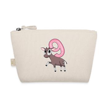 Girl 9 years old Okapi 9th birthday gift - Organic Pouch - nature - Front