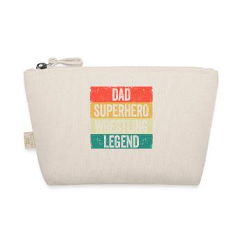 Funny Father's Day Wrestler Dad Superhero Wrestling - Organic Pouch - nature - Front