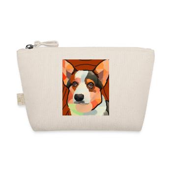 Corgi Portrait Kubismus Hund - Bio-Täschchen - Natur - Vorne