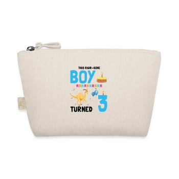 Parasaurolophus Boys Design Birthday Party - Organic Pouch - nature - Front