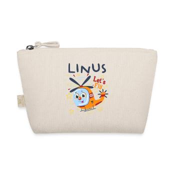 Linus Hubschrauber Kindermotiv Kinder Geburtstag - Bio-Täschchen - Natur - Vorne