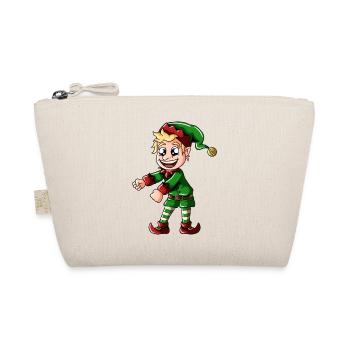 Elf with Christmas hat Floss Christmas - Organic Pouch - nature - Front