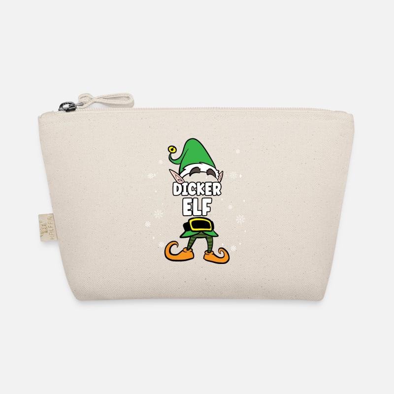 Dicker Elf Partnerlook Weihnachten - Bio-Täschchen - Natur