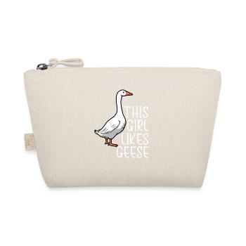 Girl Likes Geese Wildlife Bird Cute Goose - Organic Pouch - nature - Front