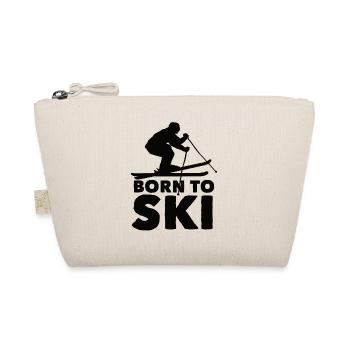 Skiers Downhill Mountains Ski Sport Skis Skiing - Organic Pouch - nature - Front