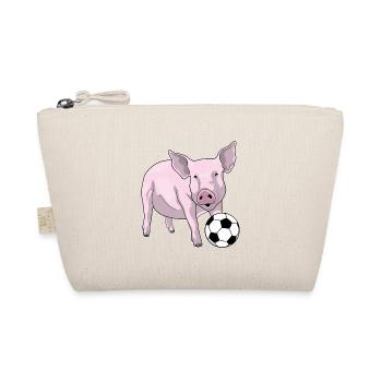 Pig Football Player Football - Organic Pouch - nature - Front