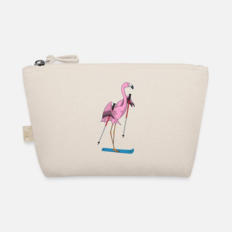 Flamingo Skier Ski Organic Pouch