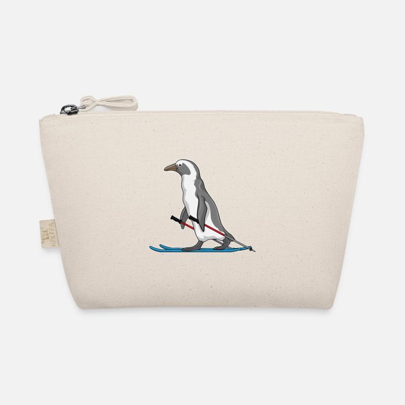 Penguin Skier Ski Organic Pouch
