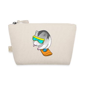 Hamster Snowboarder Snowboard - Bio-Täschchen - Natur - Vorne