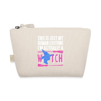 Just My Human Costume Funny Retro Halloween WITCH - Organic Pouch - nature - Front