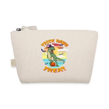 Trick Rawr Treat Retro Funny Halloween Witch T-Rex - Organic Pouch - nature - Front