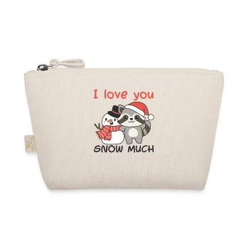 Raccoon I love you snow much snowman pun - Organic Pouch - nature - Front