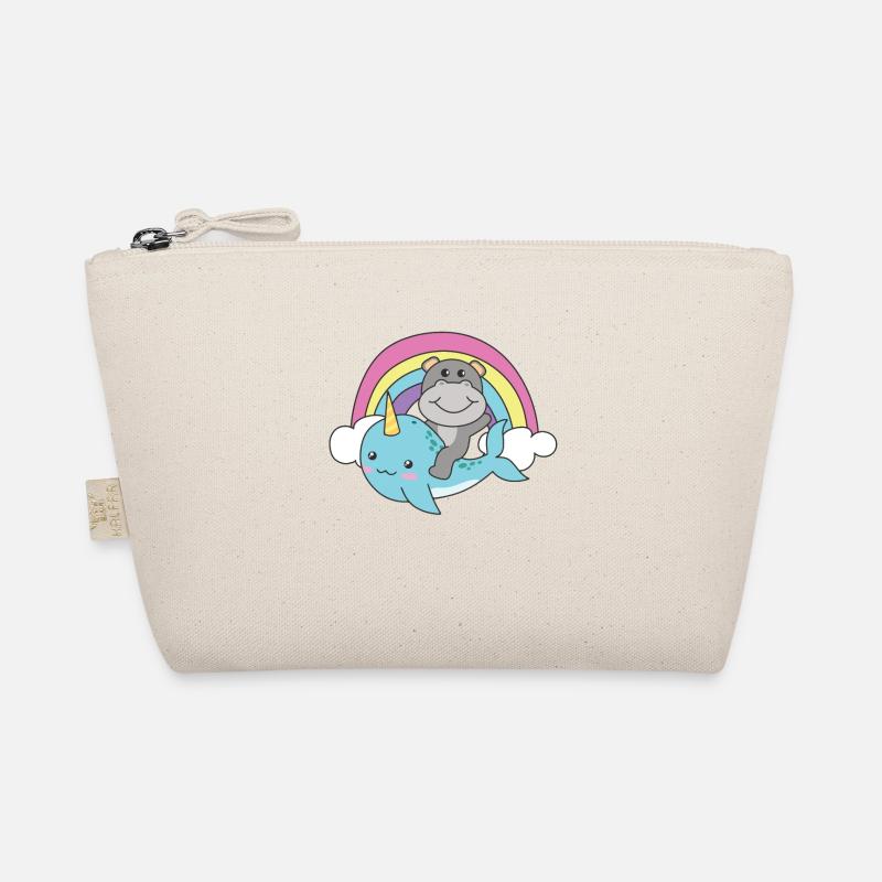 Narwal Hippo ozean einhorn kawaii Regenbogen Bio-Täschchen