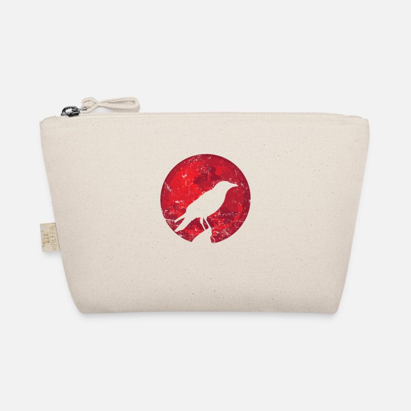 Raven in front of the moon Crow Bird Environment Organic Pouch