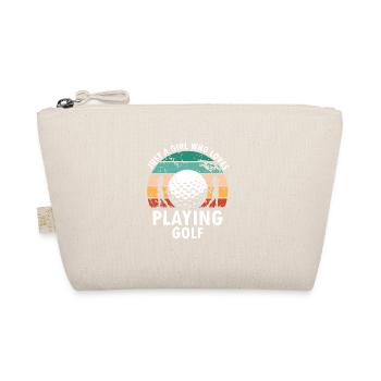 Just A GIRL Who Loves Playing Golf Retro Golfer - Bio-Täschchen - Natur - Vorne
