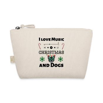 I love music chrismtas and dogs - Bio-Täschchen - Natur - Vorne