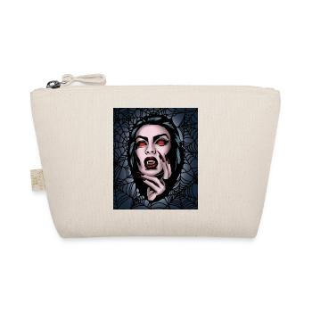 Scary Vampire Lady Creepy Spider Web Halloween - Organic Pouch - nature - Front