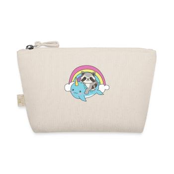 Narwhal Raccoon Ocean Unicorn kawaii Rainbow - Organic Pouch - nature - Front