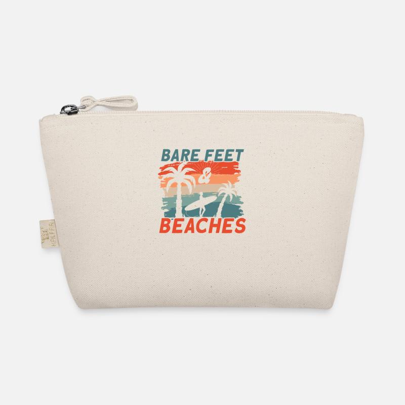 Surfing Barefoot Beach Surfer Board Summer Time Organic Pouch