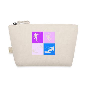 Kite Surfing, Kite Board, Lifestyle Vintage Design - Organic Pouch - nature - Front