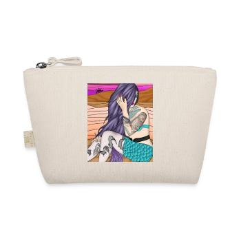 Mermaid Tattoo Retro Goth Girl Beach Sea - Organic Pouch - nature - Front