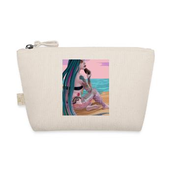 Mermaid Tattoo Retro Goth Girl Beach Sea - Organic Pouch - nature - Front