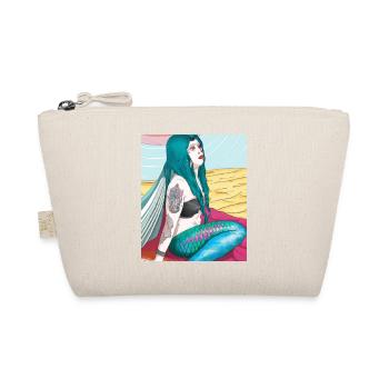 Mermaid Tattoo Retro Goth Girl Beach Sea - Organic Pouch - nature - Front