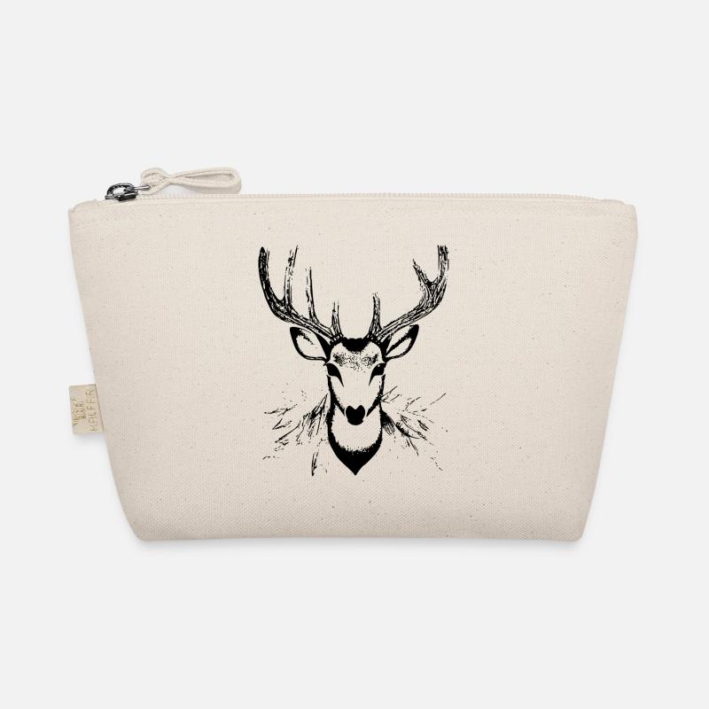 Hirschkopf im Herbst Hirsch Geweih Bock Reh Kitz Bio-Täschchen