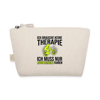 Mountainbike Therapie Spruch - Bio-Täschchen - Natur - Vorne