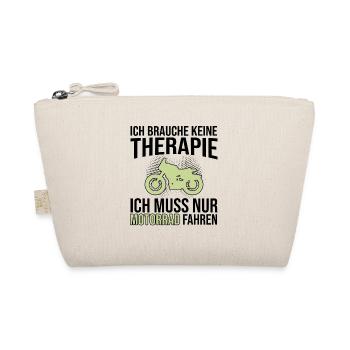 Motorrad Therapie Spruch - Bio-Täschchen - Natur - Vorne