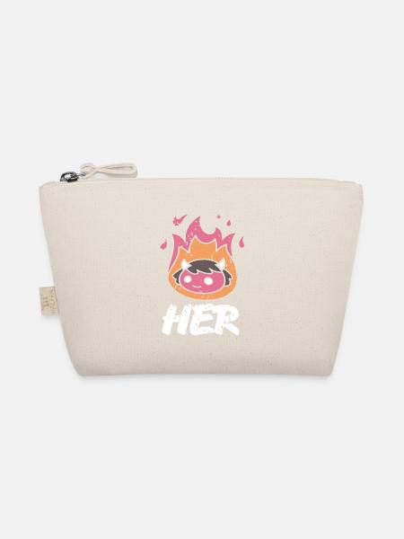 HER Cute Retro Burning Halloween Demon For Her - Bio-Täschchen - Natur - Vorne