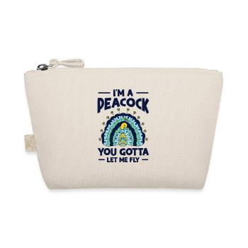 Peacock Flying Inspirational Nature Peacock Fan - Organic Pouch - nature - Front