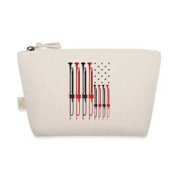 Trumpet Player American Flag - Organic Pouch - nature - Front