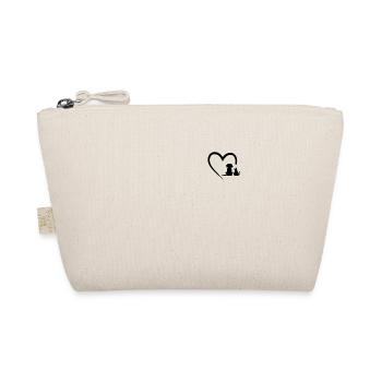 Dog Puppy and Baby Cat Heart Dog Lover Dog & Cat - Organic Pouch - nature - Front