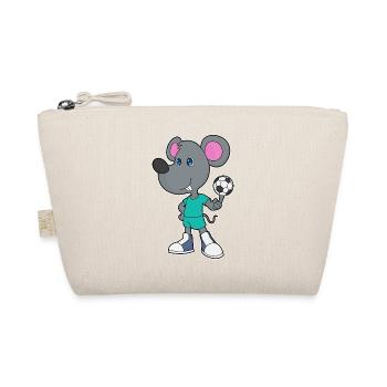 Mouse Football Player Football - Organic Pouch - nature - Front