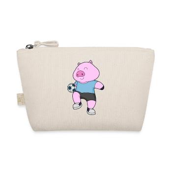Pig Football Player Football - Organic Pouch - nature - Front