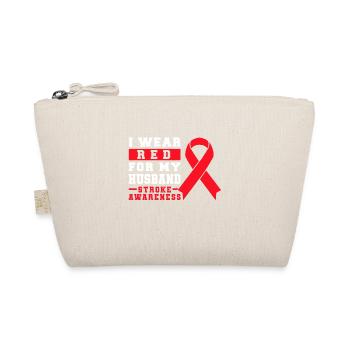 I Wear Red For My Husband Stroke Awareness Ribbon - Bio-Täschchen - Natur - Vorne