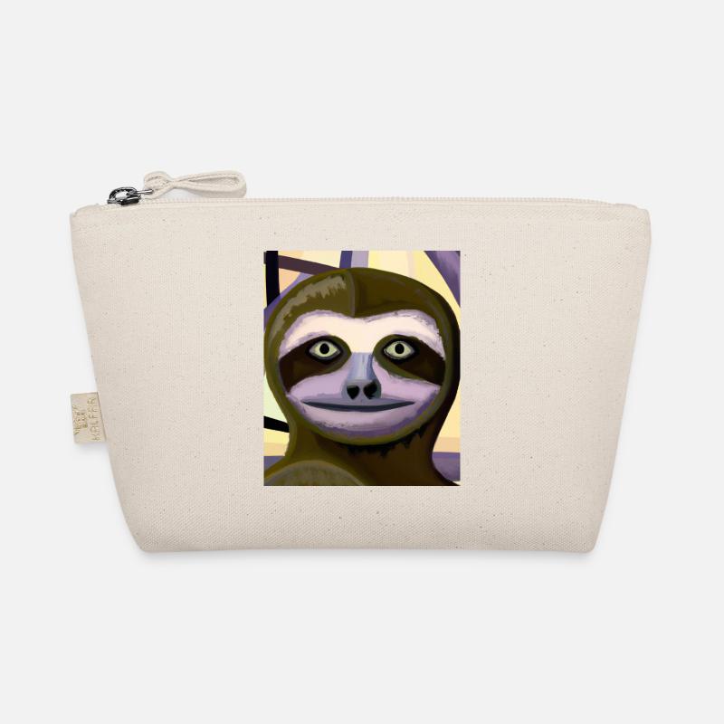 Sloth Portrait Funny Cubism Organic Pouch