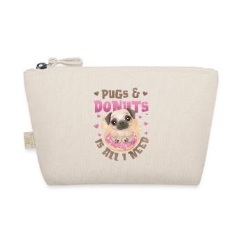 Pug Donut Lover Girl - Organic Pouch - nature - Front