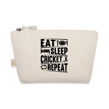 Eat Sleep Cricket Repeat - Cricketing Playing Cric - Bio-Täschchen - Natur - Vorne